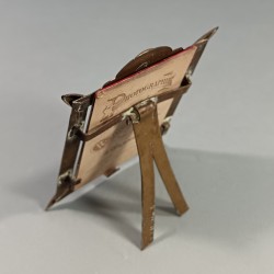 PETIT CADRE SOUVENIR DE LA GUERRE 1914 1918 ARTISANAT DE TRANCHEES AVEC PHOTO CDV OFFICIER DU 36 ème D'ARTILLERIE